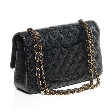 chanel caviar bag black|CHANEL Caviar Quilted Medium Double Flap Black.